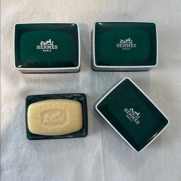 3 Sets of Mini Hermès Paris Soap and Dish Tray/Lid